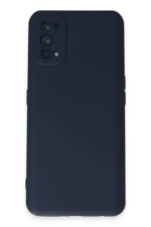 Realme 7 Pro Kılıf Nano içi Kadife Silikon - Lacivert-(5796)