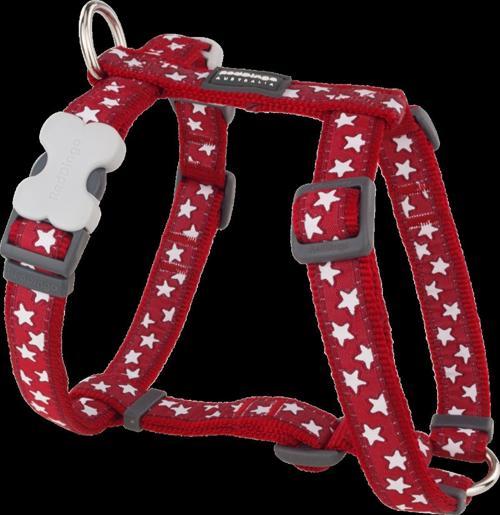 Reddingo Kırmızı Üzerine Beyaz Yıldızlı Köpek Göğüs Tasması M /20mm
