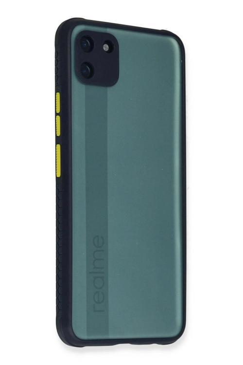 Realme C11 Kılıf Miami Şeffaf Silikon - Lacivert-(5796)