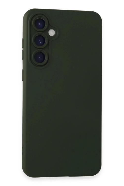 Samsung Galaxy S23 FE Kılıf Nano içi Kadife Silikon - Koyu Yeşil-(5796)
