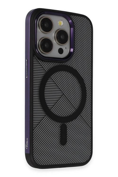 iPhone 14 Pro Vito Magsafe Kapak - Derin Mor-(5796)