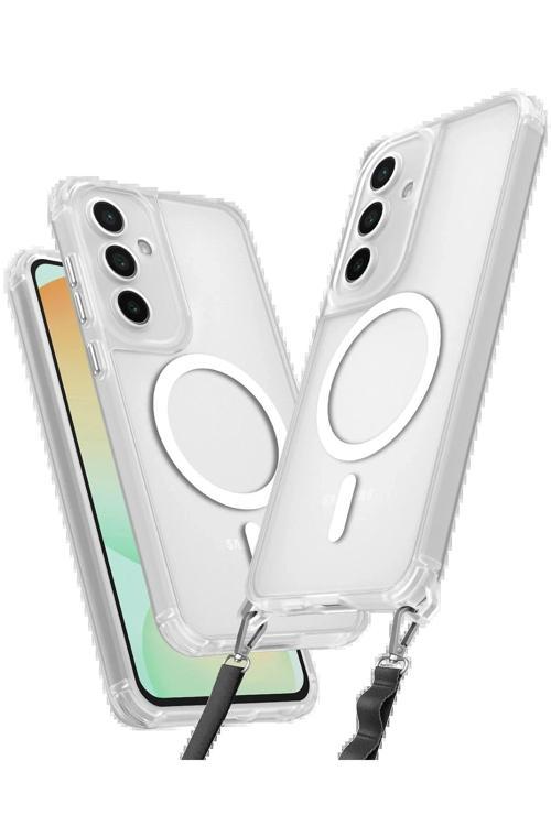 Samsung Galaxy S25 Kılıf Enka Magsafe Silikon Kılıf - Şeffaf-(5796)