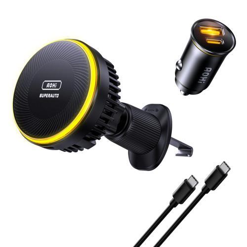 Superauto 65W Araç İçi Şarjı, Kendinden Soğutmalı Telefon Tutucu
