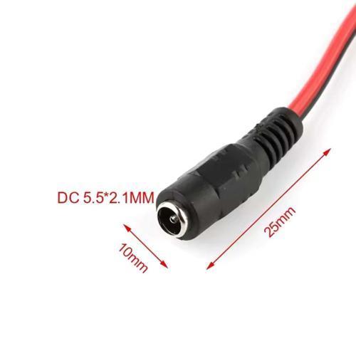 Nif Bilişim 12 Volt Dişi Power Jack Dişi Kablolu Besleme Jakı 12 Volt CCTV Jack DC Dişi 5.5mm Dış Çap 2.1mm İç Çap
