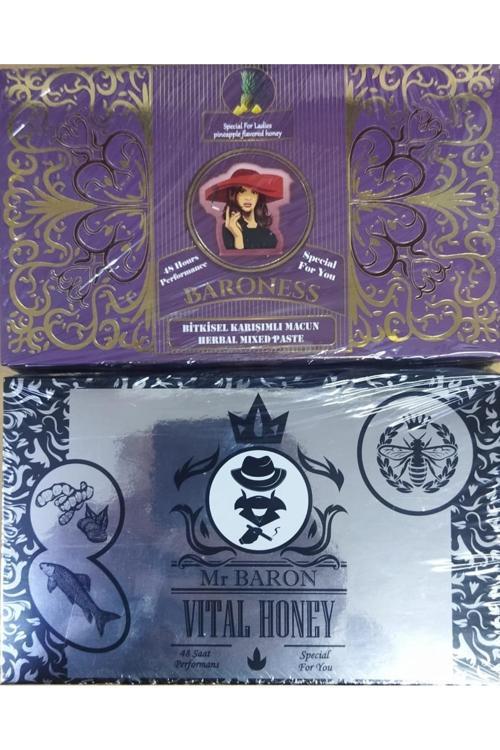 Ballı Bitkisel Macun Mr. Baron Ve Baroness Stick X 2 Adet ( 1 Kadın - 1 Erkek )