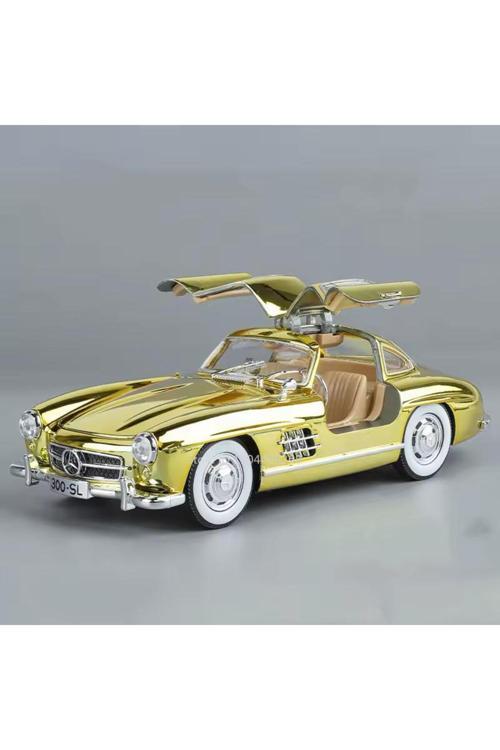 Mercedes-Benz 300 Sl Siyah 1954 Model Klasik Araba 1/24 Ölçek Mercedes 300Sl Parlak Gold