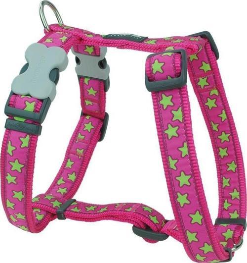 Reddingo Pembe Üzerine Lime Yıldızlı Göğüs Tasması L /25mm