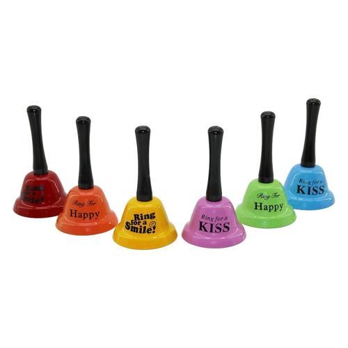 BÜYÜK TUTMALI - SALLAMALI RENKLİ METAL RESTORANT OTEL ZİLİ ÇAP: 7.5CM - PLS.SAPLI BOY: 13.5CM (53