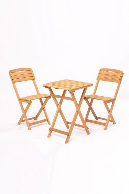 Balkon - Bahçe - Mutfak 3'lü Bistro Set 2 Sandalye 1 Masa