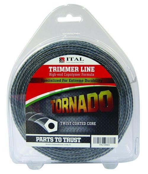 İtal Tırpan Misinası Tornado 3.5mm 39 Mt Burgulu Gri