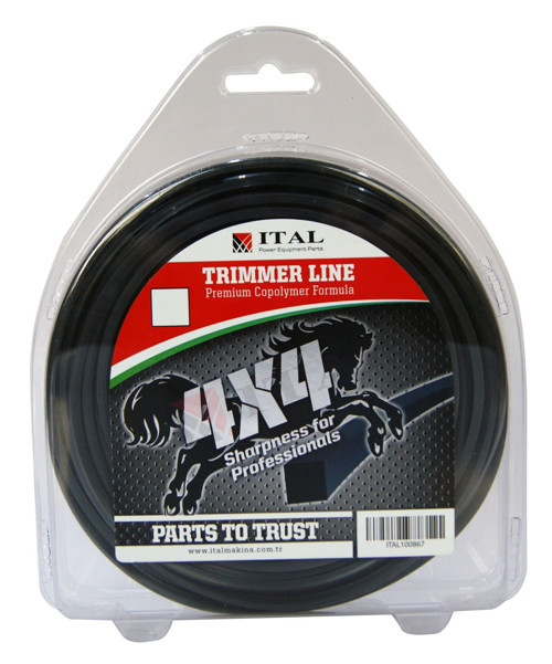 İtal Tırpan Misinası 4X4 3.3mm 42 Mt Dört Köşe Siyah