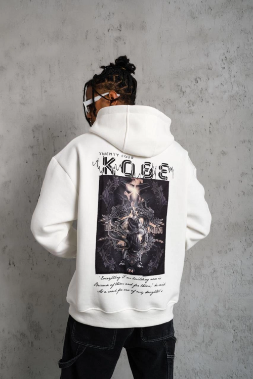 VF-Baskılı Kapüşonlu Sweat - Beyaz -