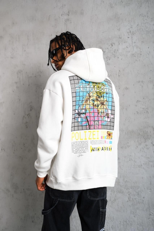 VF-Patel Six Baskılı Kapüşonlu Sweat - Beyaz -