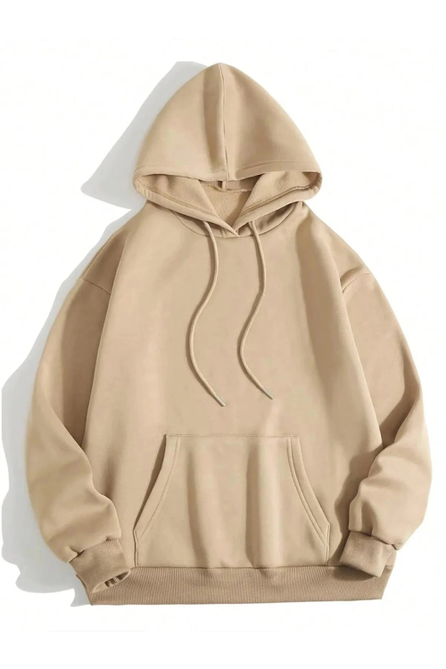 VF-Düz Kapüşonlu Sweat - Bej -