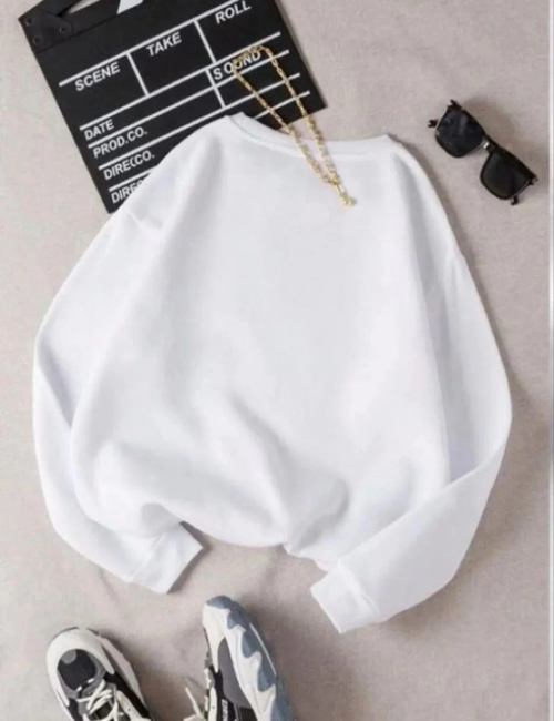 VF-Üç İplik Biskilet Yaka SweatShirt - Beyaz -