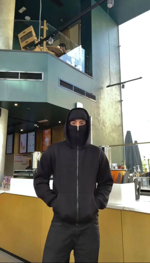 VF-Samuray ZIP Fermuarlı Kapüşonlu SweatShirt- Siyah -