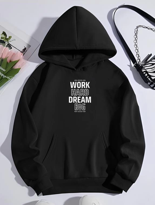 VF-Kışlık Üç İplik Kapüşonlu SweatShirt - Siyah -