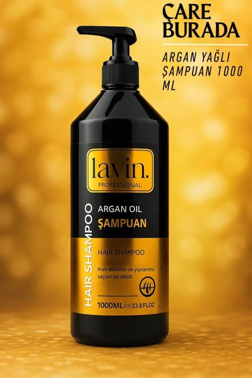 Lavin - Argan Yağlı Şampuan 1000 Ml (Dökülmeye Meyilli & Yıpranmış Saçlar)
