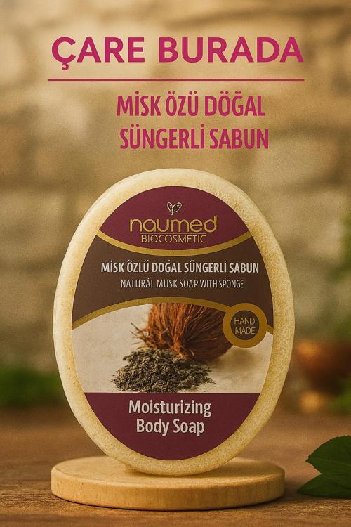 Naumed Biocosmetic - Misk Özlü Doğal Süngerli Sabun 130 gr