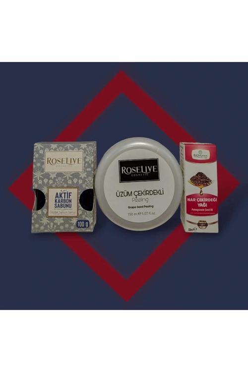 Karbon Sabunu+Üzüm Çekirdekli peeling+Nar Çekirdeği Yağı (Cilt Yenileme )