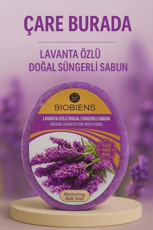 Biobiens - Lavanta Özlü Doğal Süngerli Sabun 135 gr
