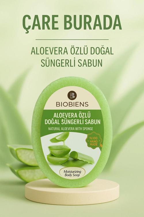 Biobiens - Aloevera Özlü Doğal Süngerli Sabun 135 gr