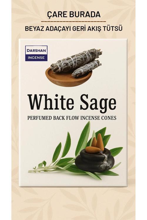 Darshan Incense - Beyaz Adaçayı gerİ Akış Tütsü (10 Adet Geri Akış Tütsü)