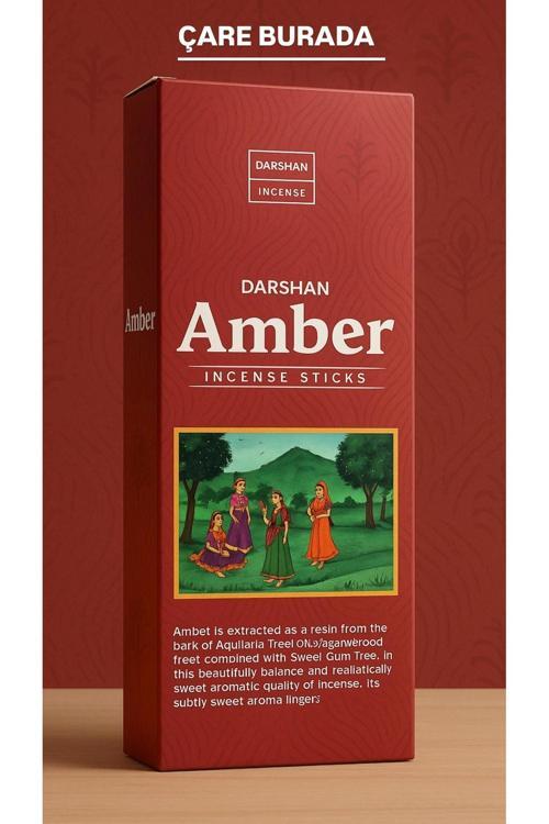 Darshan Incense - Amber 20'li Çubuk Tütsü (Şifa & Huzur)