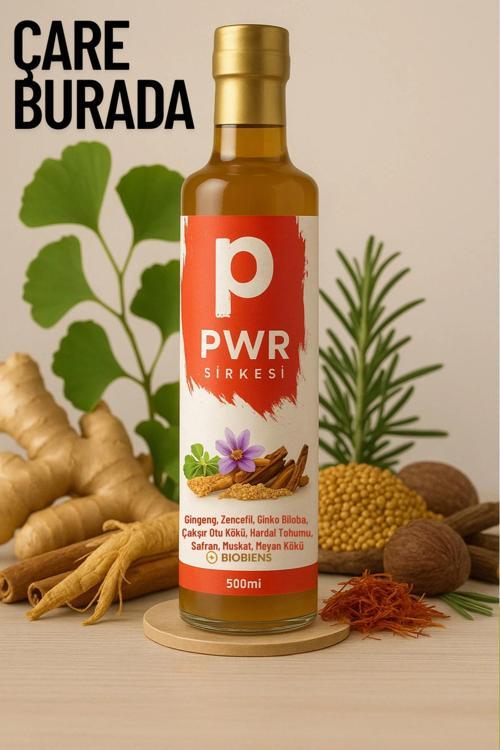 Ginseng & Meyan Kökü & Safran Sirkesi 500 ml (Muskat, Çakşır Otu Kökü, Ginko Biloba)