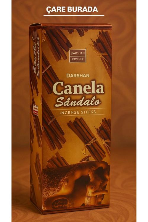 Darshan Incense - Canela Sandalo 20'li Çubuk Tütsü (Tarçın & Sandal)