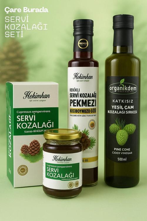 Servi Kozalağı Seti (Servi Kozalağı Macun + Kekik & Servi Kozalaklı Pekmez + Servi Kozalağı Sirke)