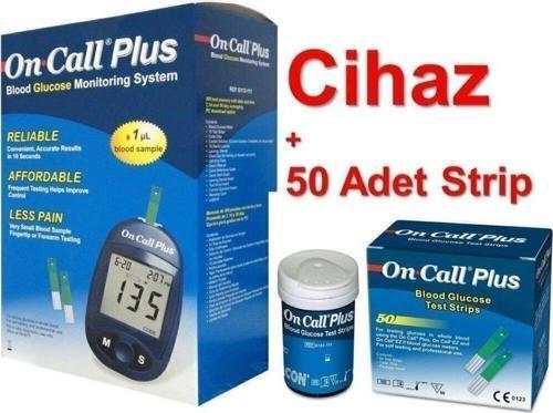 On Call Plus Seker Ölçüm Cihazı +50 Strip Şeker Ölçüm Aleti