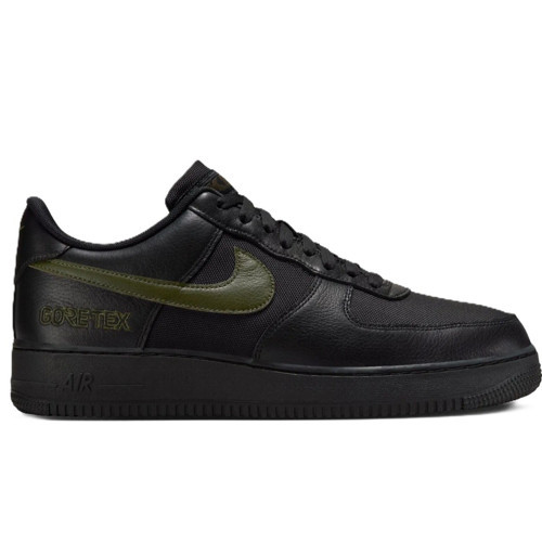 Air Force 1 AF1 Low Goretex 'Black Cargo Khaki' Leather Unisex Black Sneaker Su Geçirmez Hakiki Deri Günlük Spor Ayakkabı Siyah