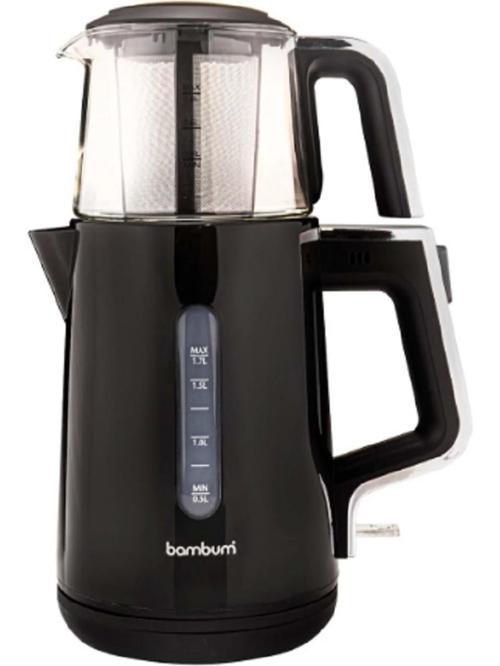 Force Cam Demlikli Siyah Çay Makinesi