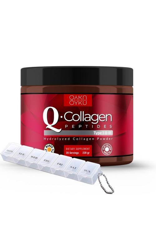 Q-Collagen / Collagen / Kolajen / Tip 1-2-3 Vitamin C (238Gr Toz) 1 Kutu /