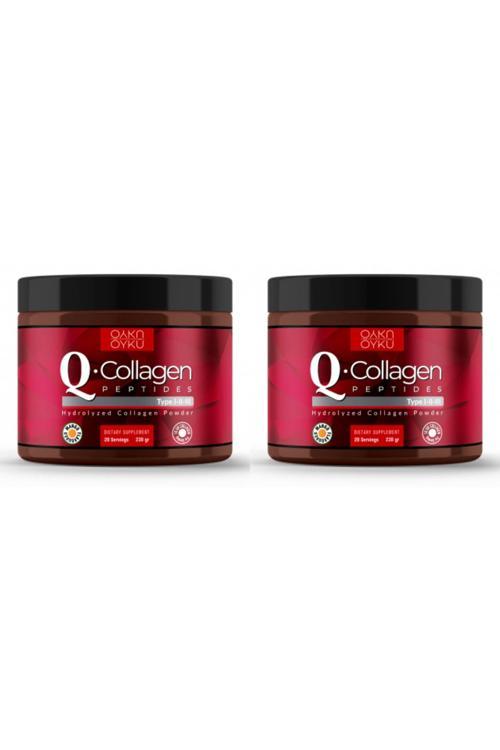 Q-Collagen Hıdrolıze Kolajen - Tıp 1-2-3 - Vitamin C (238 Gr Toz) 2 Kutu / Ilaç Kutusu Hediyeli