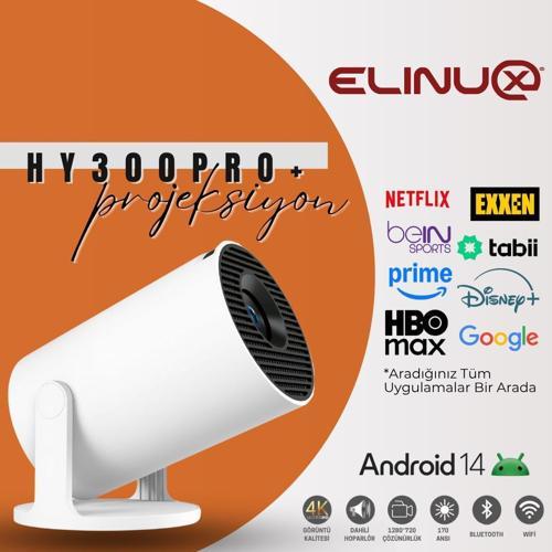 HY300 PRO+ Akıllı Projektör Yeni H726 Çip Android 14 Wifi Bluetooh Dahili Hoparlör Taşınabilir