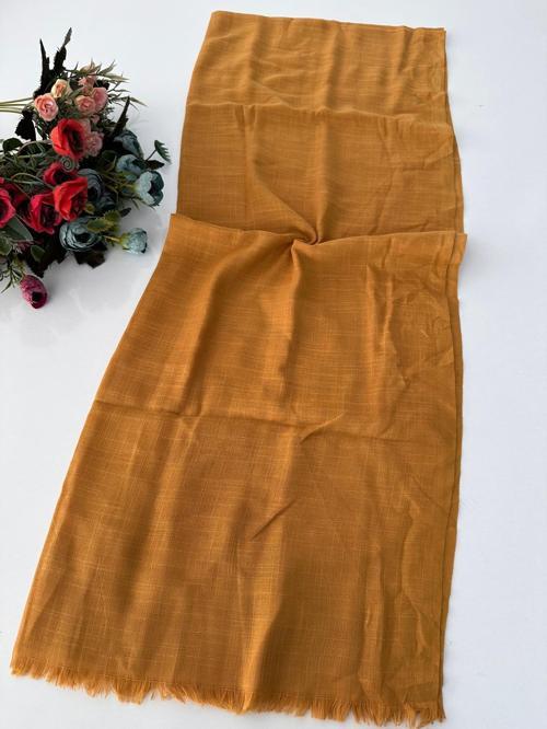 Düz Renk Pamuk Şal Hardal VDE0104