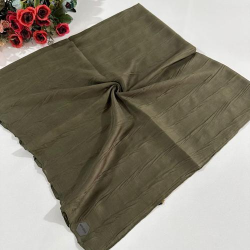 Pliseli Bambu Eşarp Kına Yeşili PBE0228