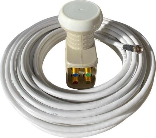 30 Metre Uydu Çanak Anten Kablosu+4 Lü Full Hd Destekli Lnb