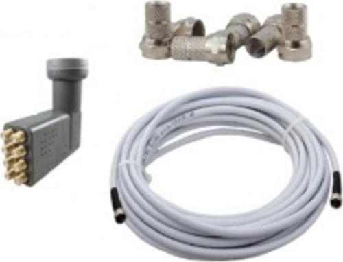 8 Li Lnb Elenbi 20 Metre Uydu Çanak Anten Kablosu 10 Adet F Konnektör Hediyeli