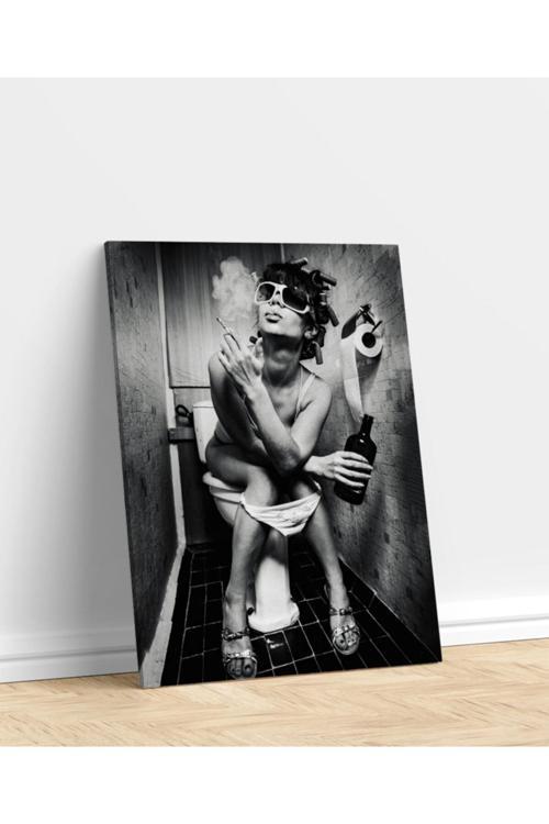 Tuvalet Hikayesi Sanatsal Baskı Kanvas Tablo