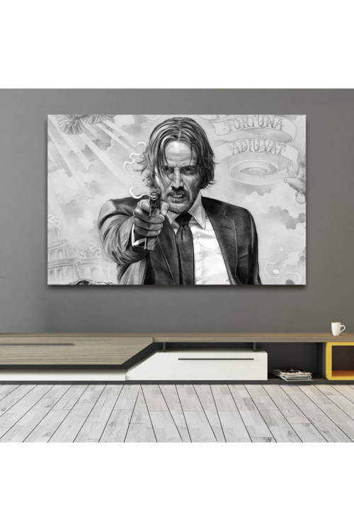 Gri John Wick Kanvas Tablo