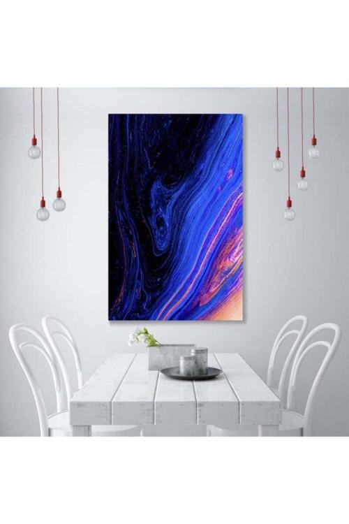 Koyu Mavi Duvar Modern Duvar Sanatı, Oturma, Yatak, Yemek, Ofis Duvarı Kanvas Tablo_art_53