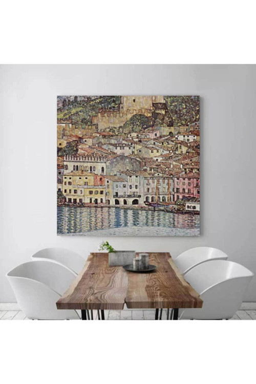 Gustav Klimt Bahçe Gölü Üzerinde Malcesine Kanvas Tablo