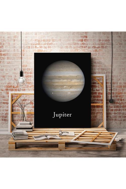 Siyah Jüpiter Gezegeni Uzay Tasarım Kanvas Tablo