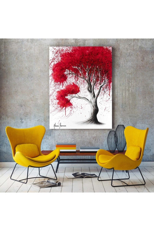Scarlet Sonbahar Ağacı Ashvin-harrison Sanat Eseri Kanvas Tablo