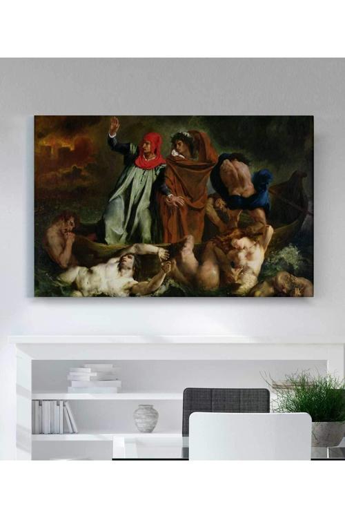 Eugene Delacroix Dante'nin Teknesi Kanvas Tablo