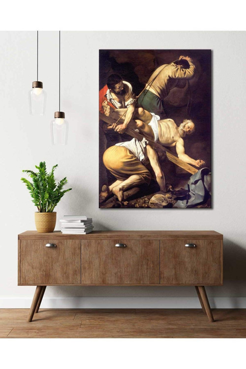 Michelangelo Caravaggio Aziz Peter'in Çarmıha Gerilmesi Kanvas Tablo