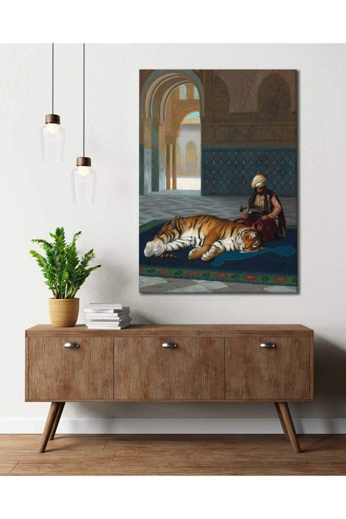 Jean Leon Gerome Kaplan Ve Muhafız Kanvas Tablo